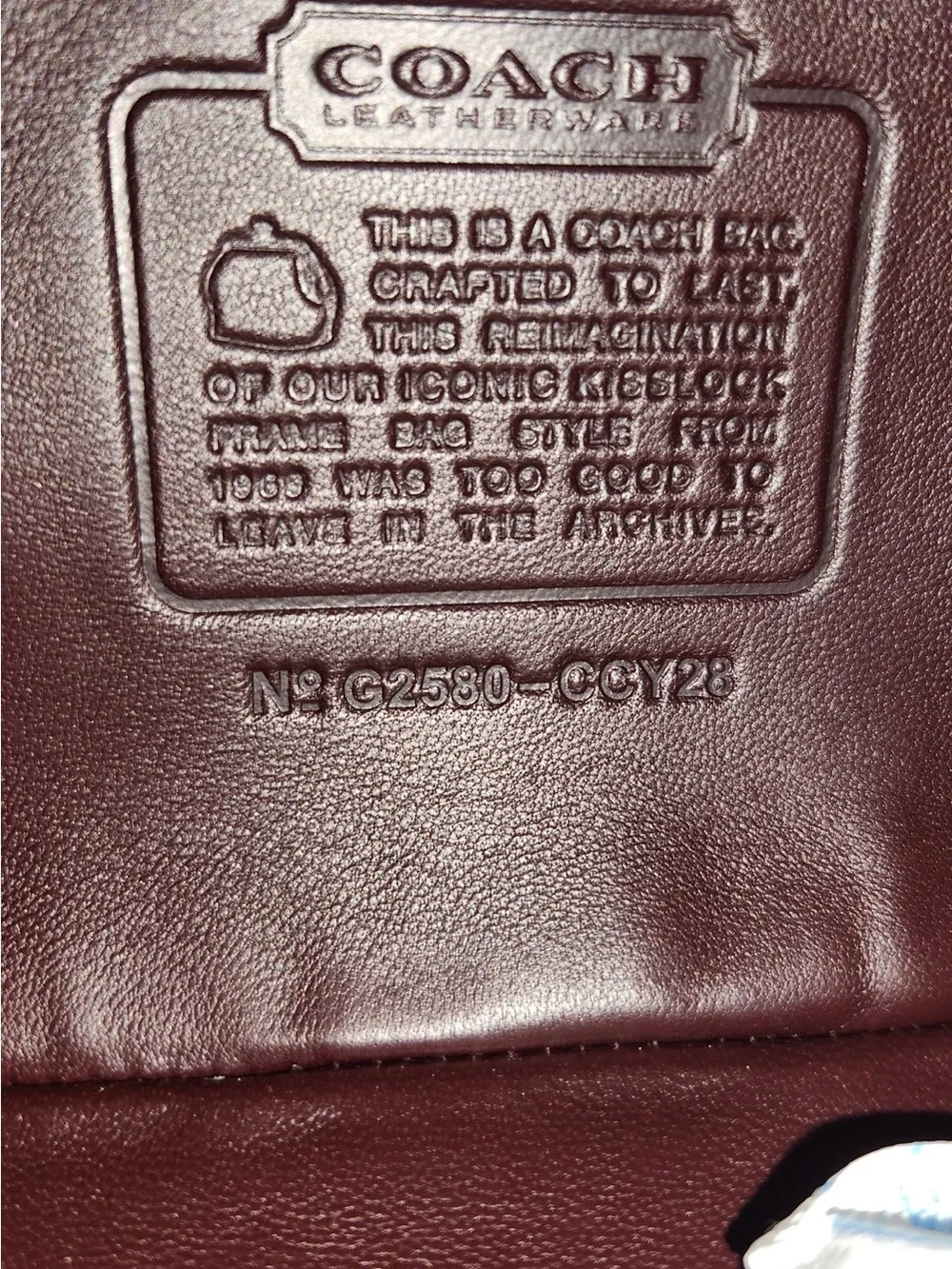 Coach small KissLock Top Handle Bag in Blackcurrant - Picture 8 of 8